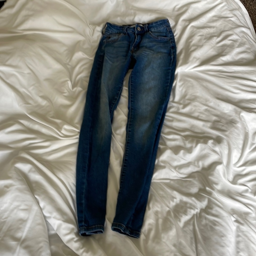 Dark denim jeans no rips